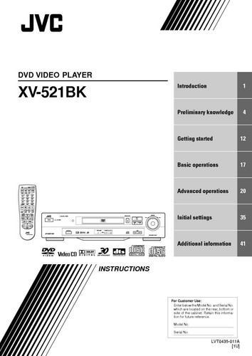 Jvc 521bk lettore dvd - jvc,