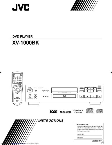 Jvc 1000bk lettore - lettore, dvd