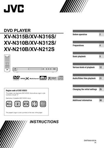 Jvc n210b n212s - xv-n210b, xv-n212s